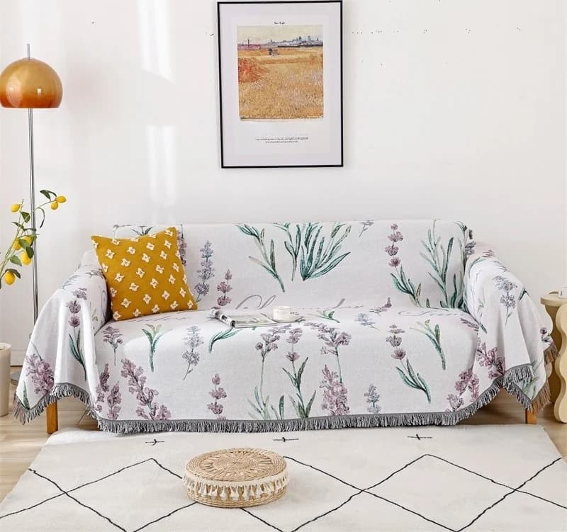 Franse Lavendel Katoenmix Sofa Dekbed voor 3-zits Bank