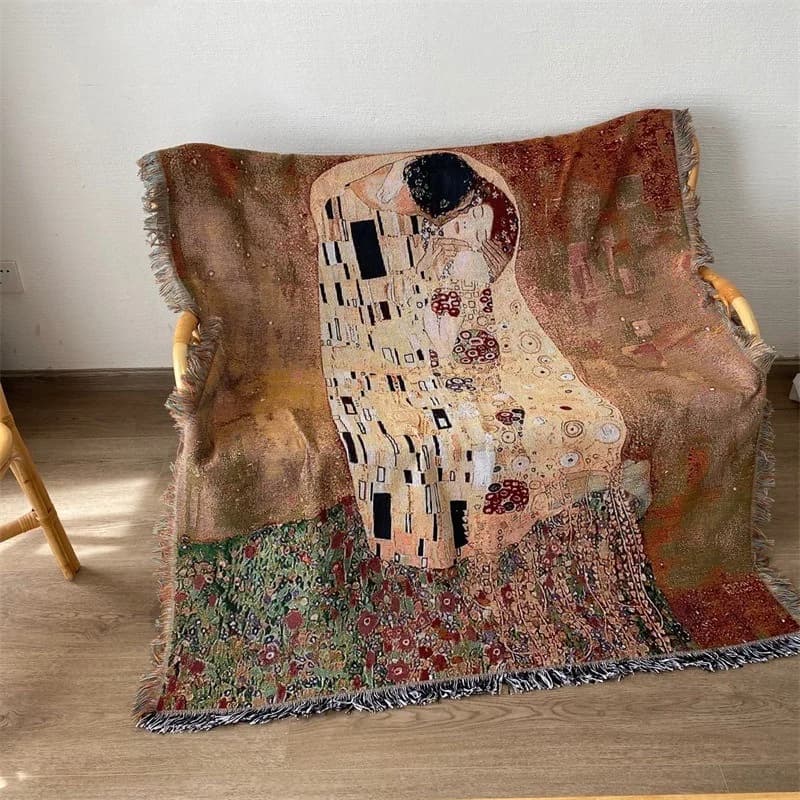 Vintage kunst deken katoenmix bankhoes tapijt