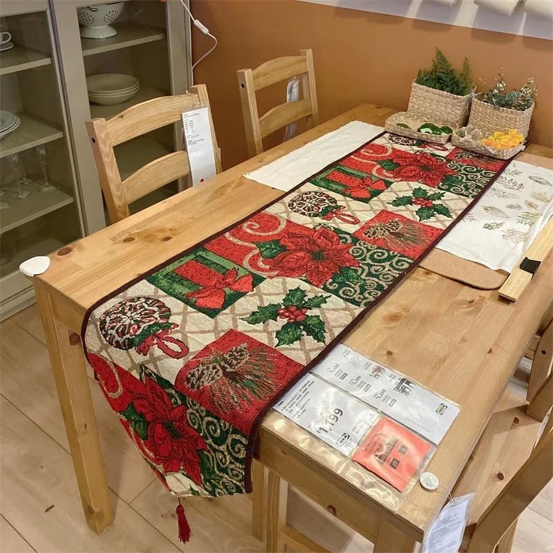 Kerst Tafelloper Feestdecoratie Katoenmix Stof