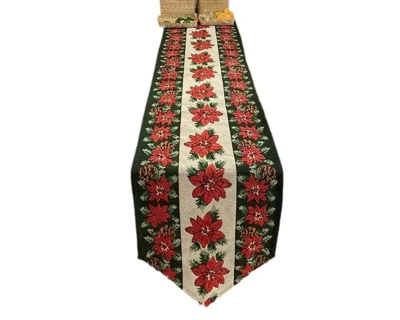 Kerst Tafelloper met Kwasten, Nordische Stijl Polyester Katoenmix