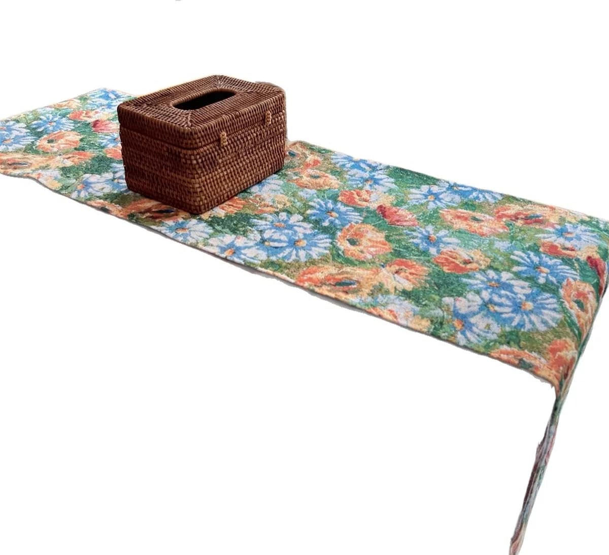 Monet Tuin Bloemen Tafelloper en Placemat, Katoenmix Stof