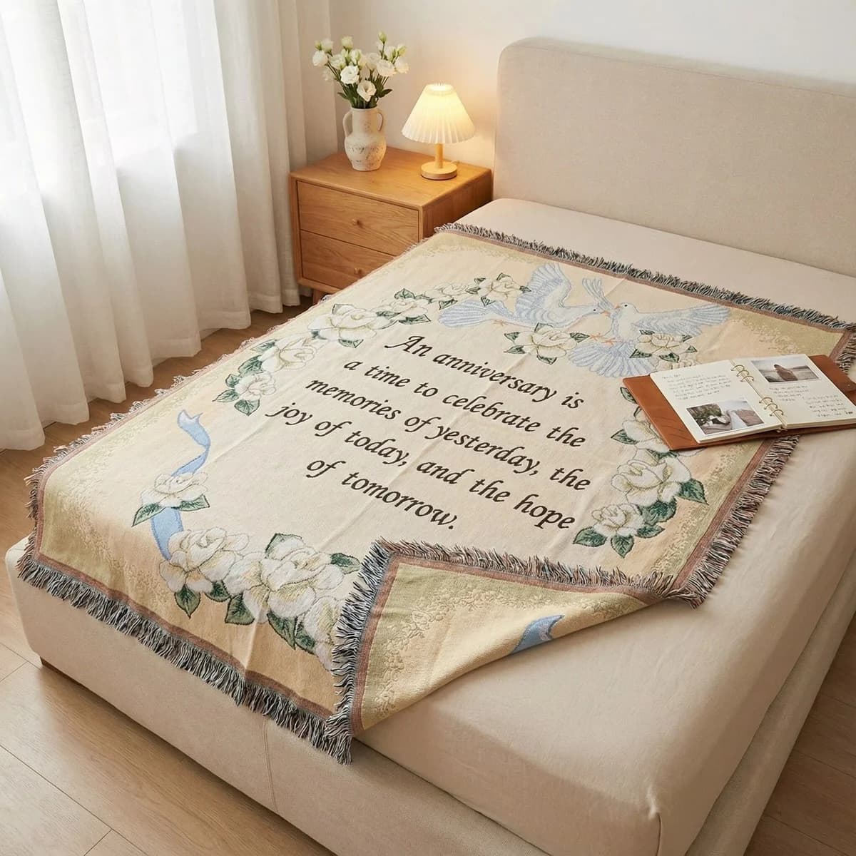 Geweven Tapisserie Dekbed met Kwastjes