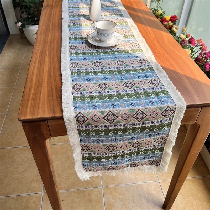 Bohemian Katoenmix Tafelloper voor Eetkamer en Woonkamer Decor