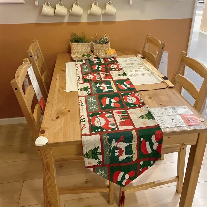 Kerst Tafelloper Feestelijke Decoratie Katoenmix