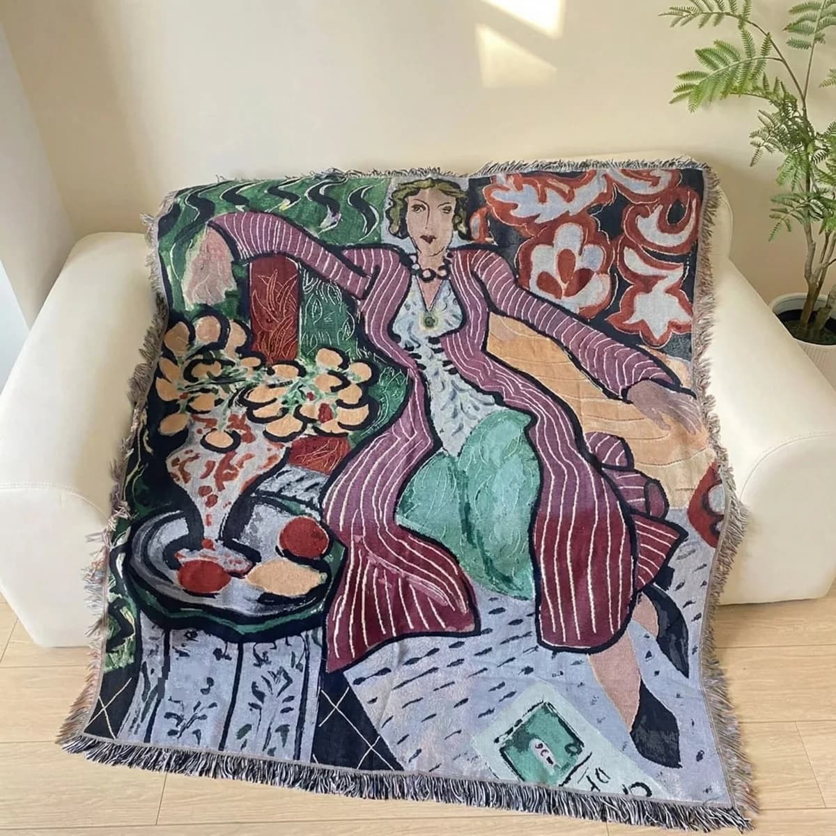 Geweven Tapisserie Dekentje in Matisse-stijl voor Wanddecoratie