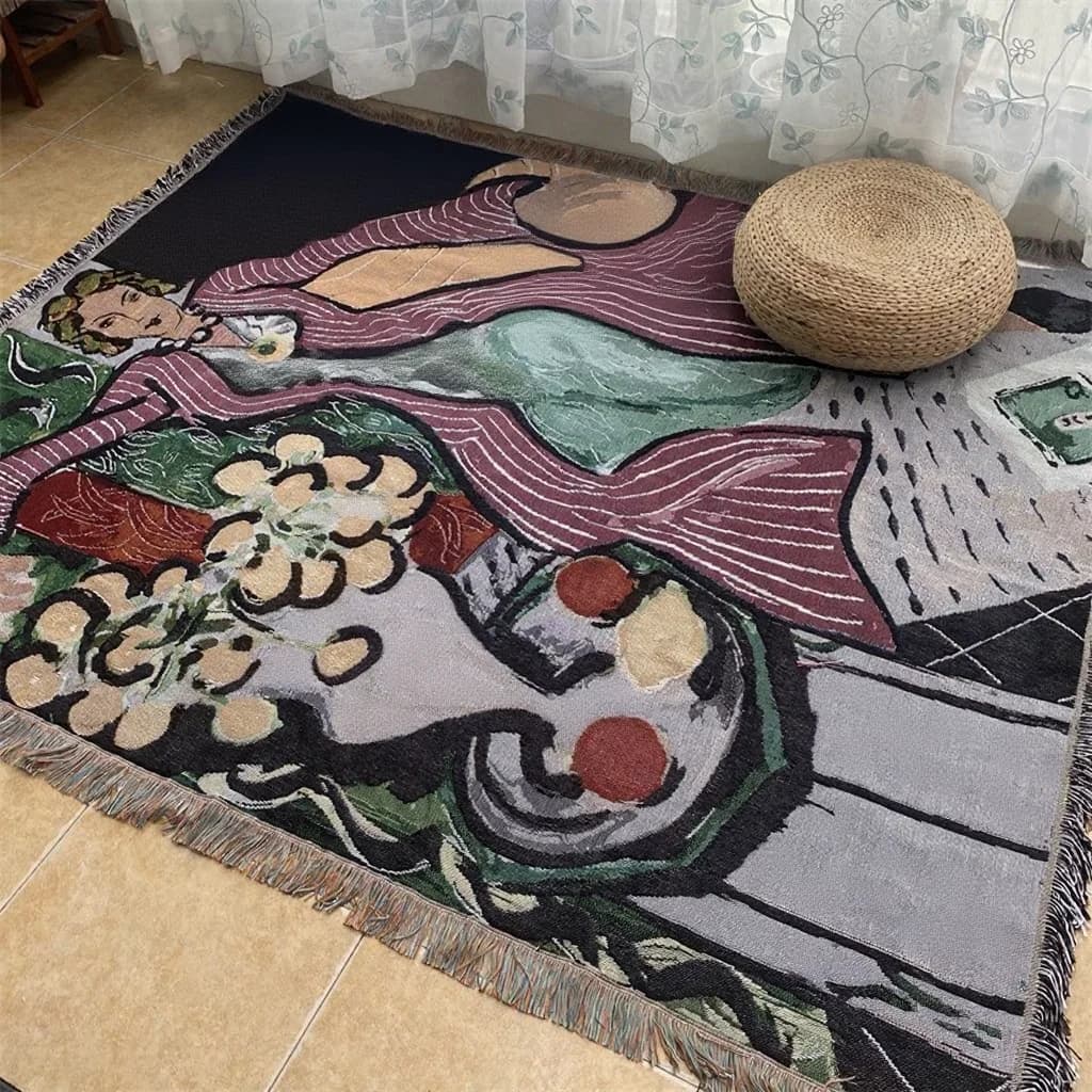 Matisse-stijl kunsttapijt deken voor sofa en wanddecoratie