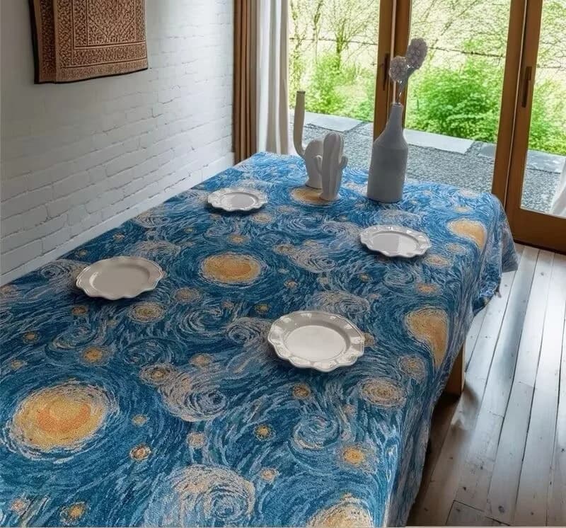 Rechthoekig Tafelkleed Starry Night Katoenmix Decoratief