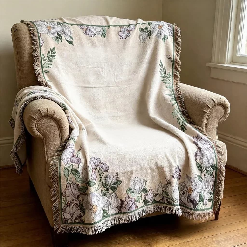 Chenille Cartoon Kat Sofa Plaid voor Enkelzitbank