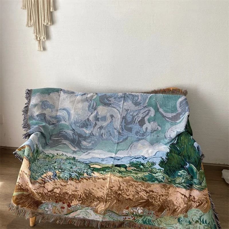 Decoratieve Sofa Plaid van Katoenmix met Abstracte Kunstprint