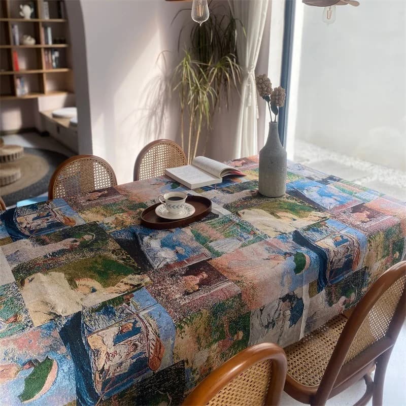 Rechthoekig tafelkleed van polyester-katoenmix voor eettafel, bureau en tuin