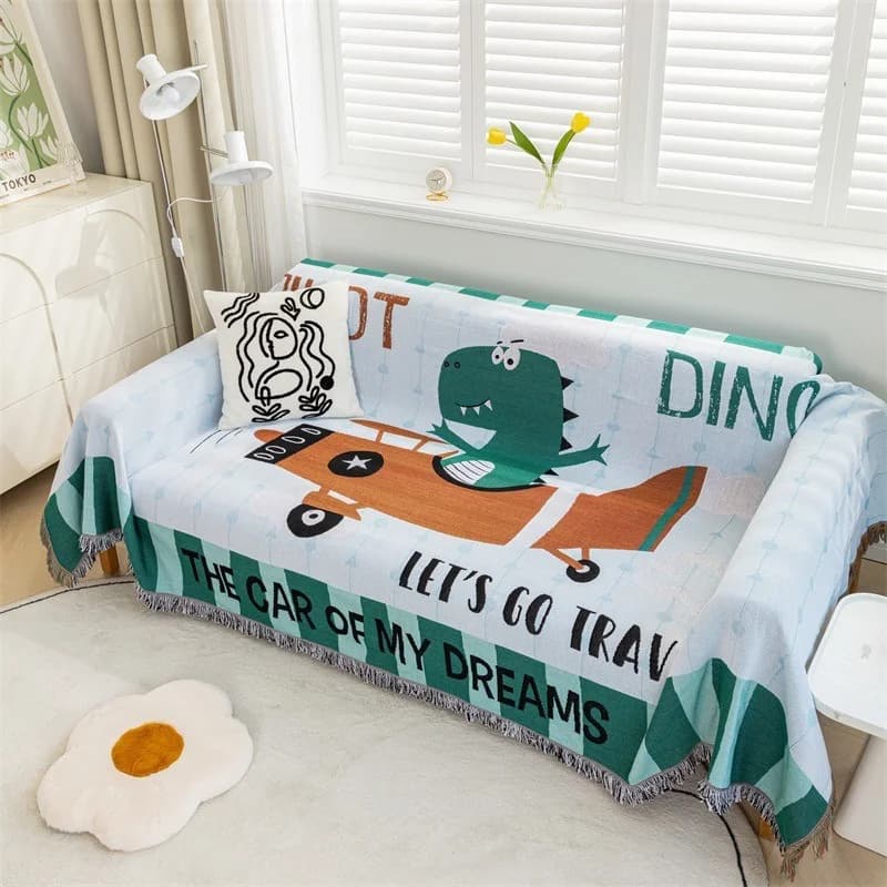 Sofahoes Cartoon Dinosaurus met Kwasten
