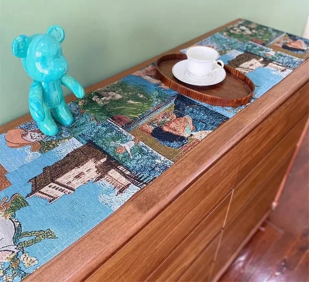 Van Gogh Stijl Tafelloper Katoen-Linnen Mix Decoratieve Doek