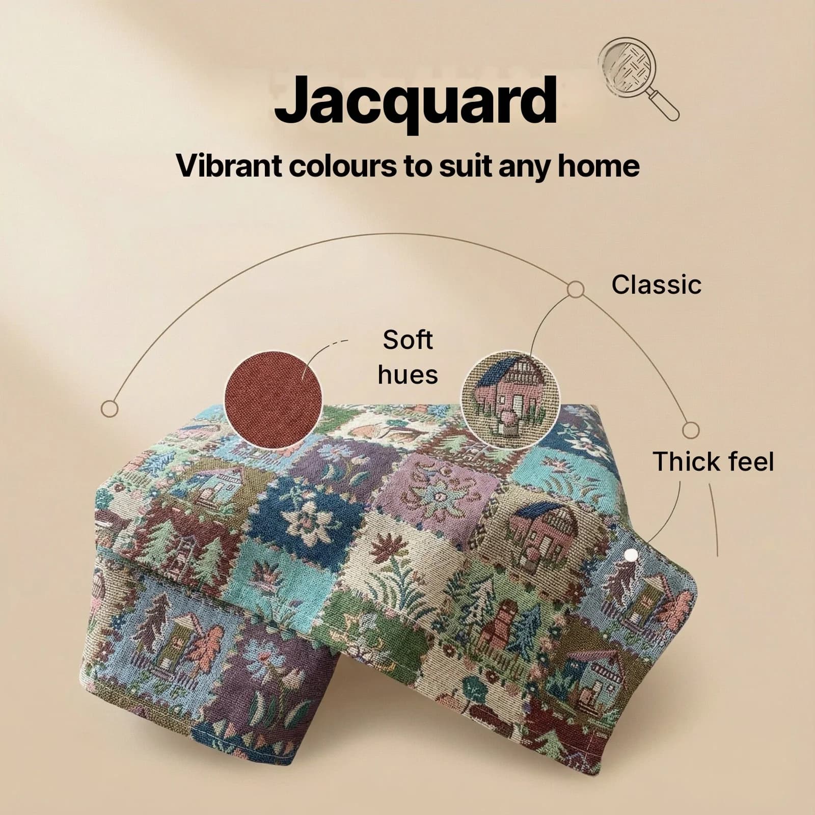 Katoenmix tafelloper en tafelkleed met bloemen jacquard patroon