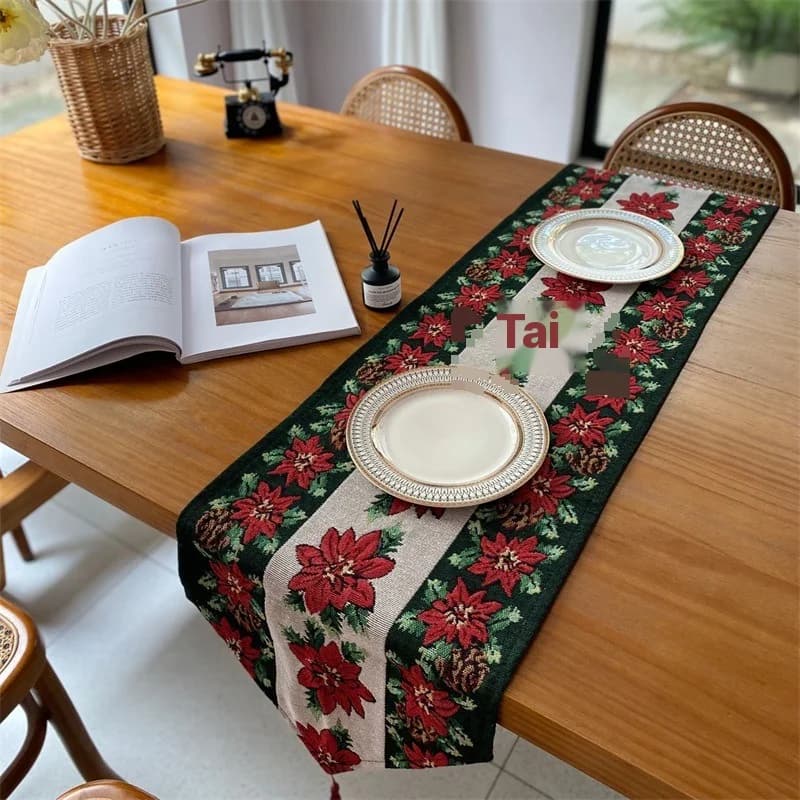 Kerst Tafelloper Katoenmix Feestelijke Holiday Decor