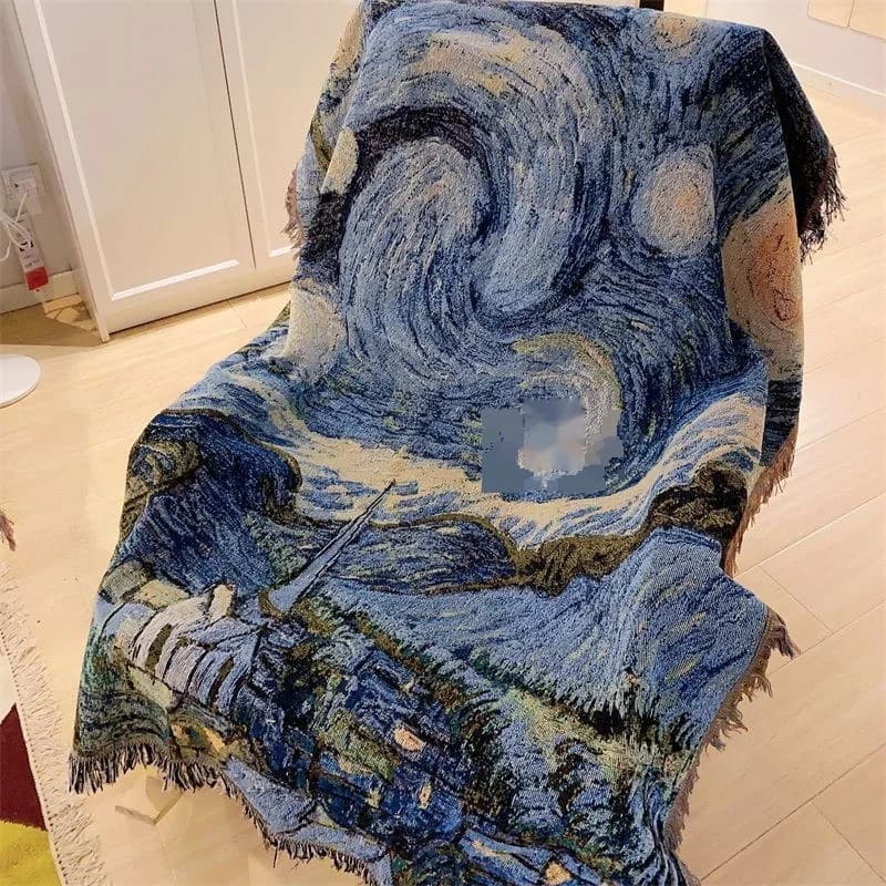 Van Gogh Sterrennacht Sofa Plaid Katoenmix Decoratieve Hoes
