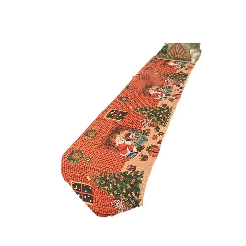 Kerst Tafelloper Jacquard Geweven Feestdecoratie