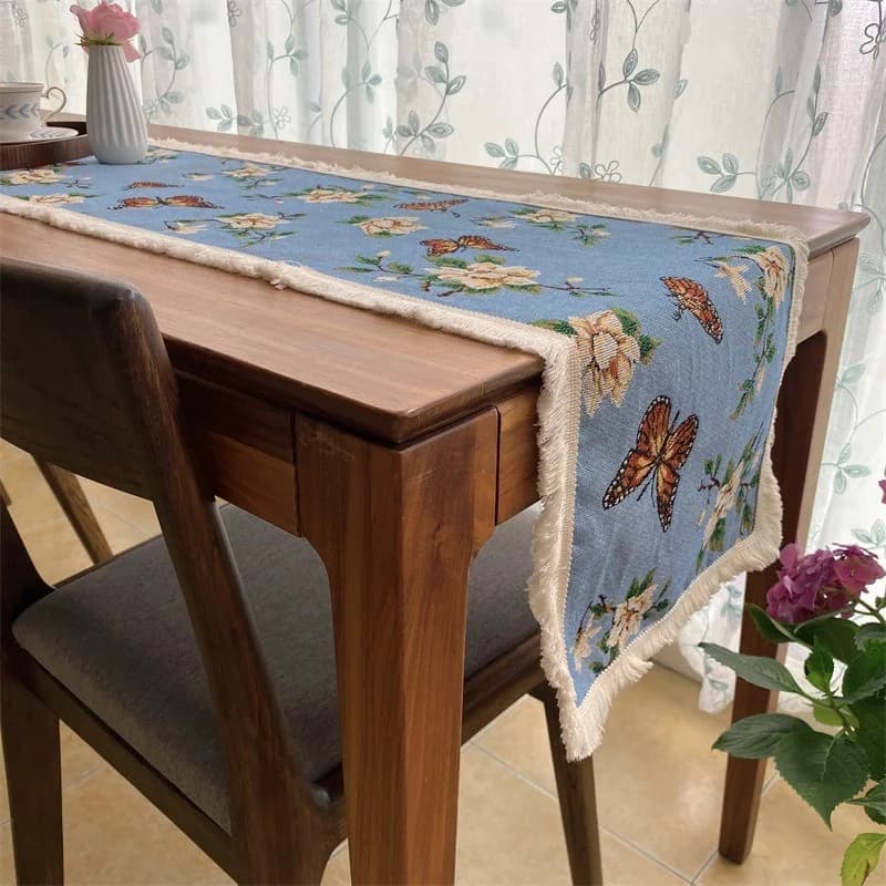 Bloemen Katoenmix Tafelloper voor Eetkamerdecoratie