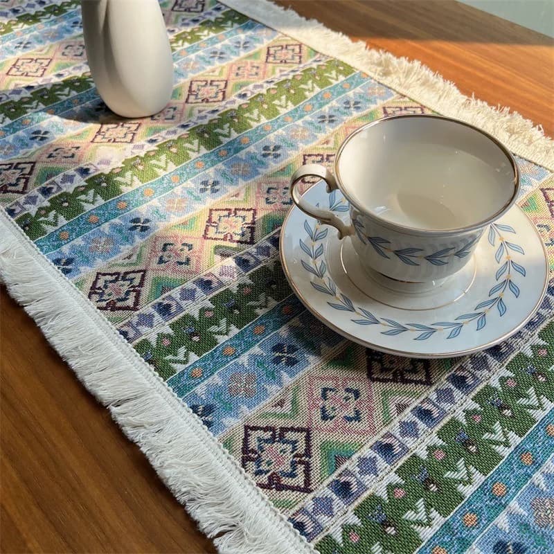 Bohemian Katoenmix Tafelloper voor Eetkamer en Woonkamer Decor