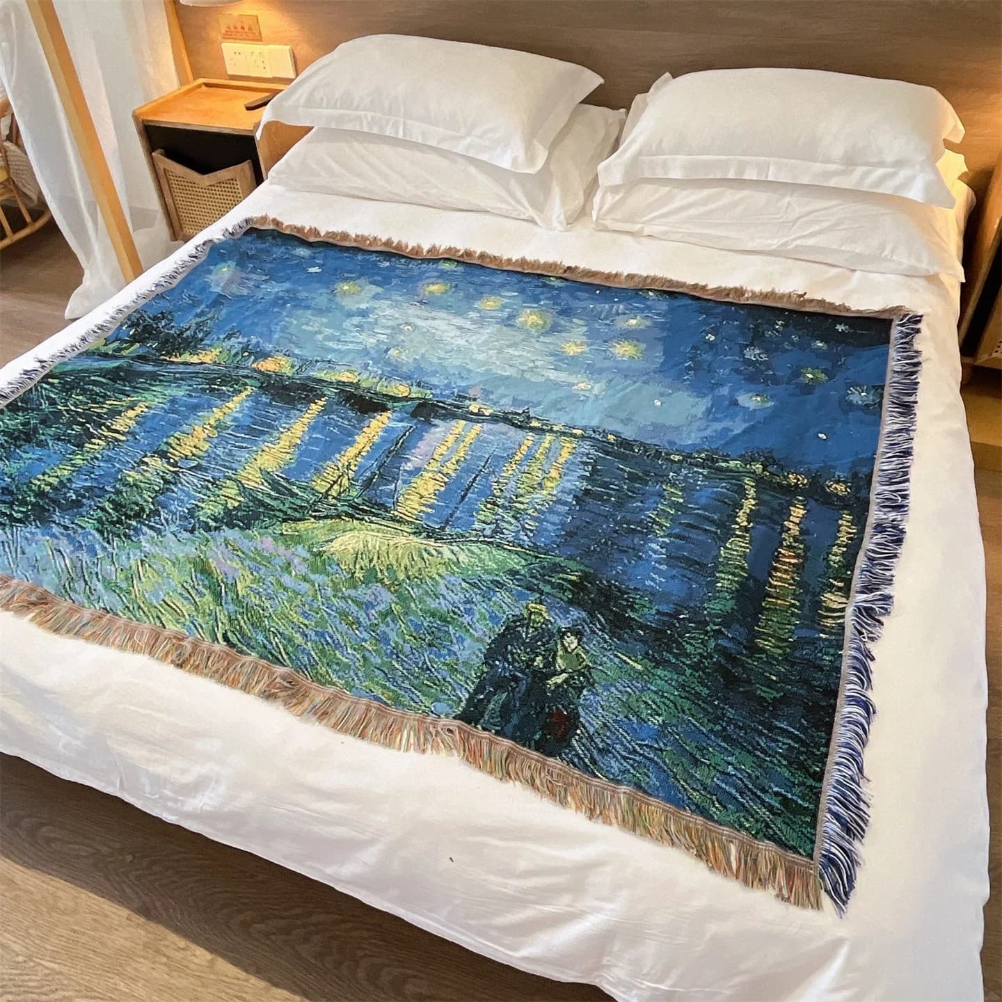 Geweven Plaid in Van Gogh-stijl voor Sofa Bed Wanddecoratie 130x160cm