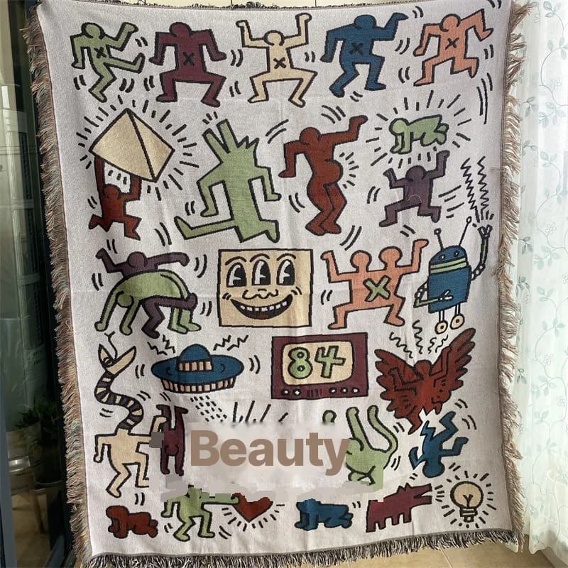 Vintage kunst deken katoenmix bankhoes tapijt