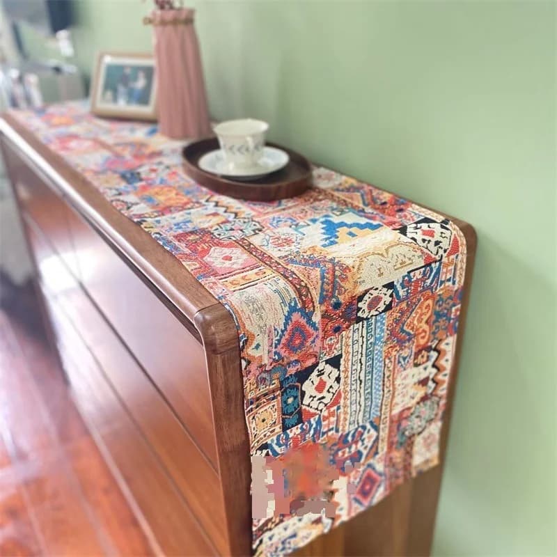 Bohemien Tafelloper Retro Bloemen Decoratieve Doek