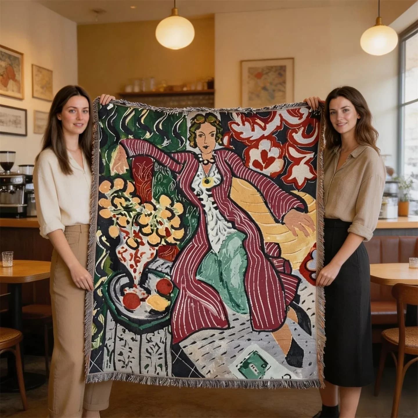 Geweven Tapisserie Dekentje in Matisse-stijl voor Wanddecoratie