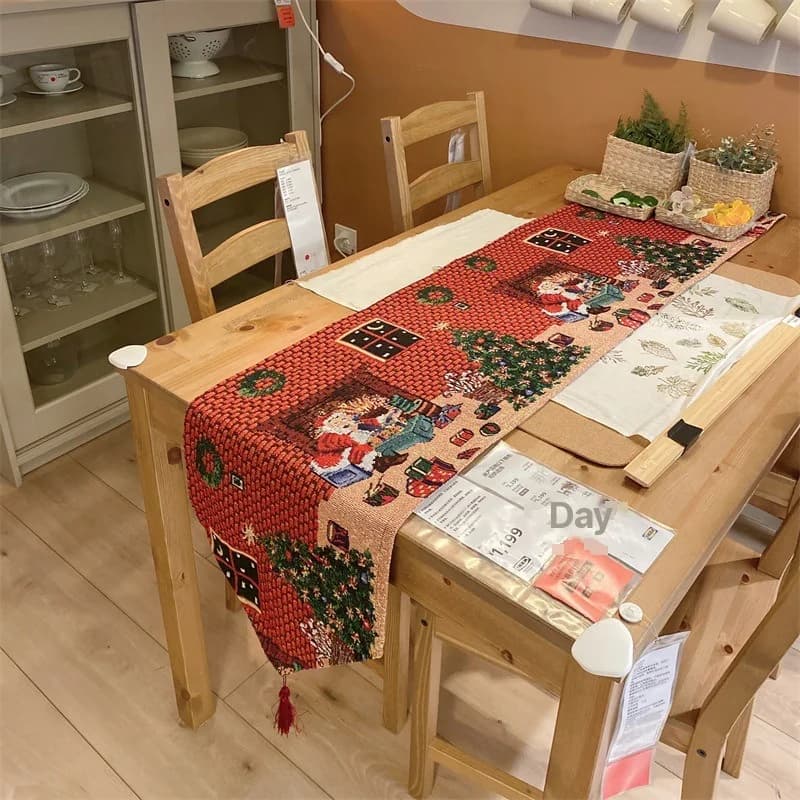 Kerst Tafelloper Feestdecoratie Katoenmix Stof