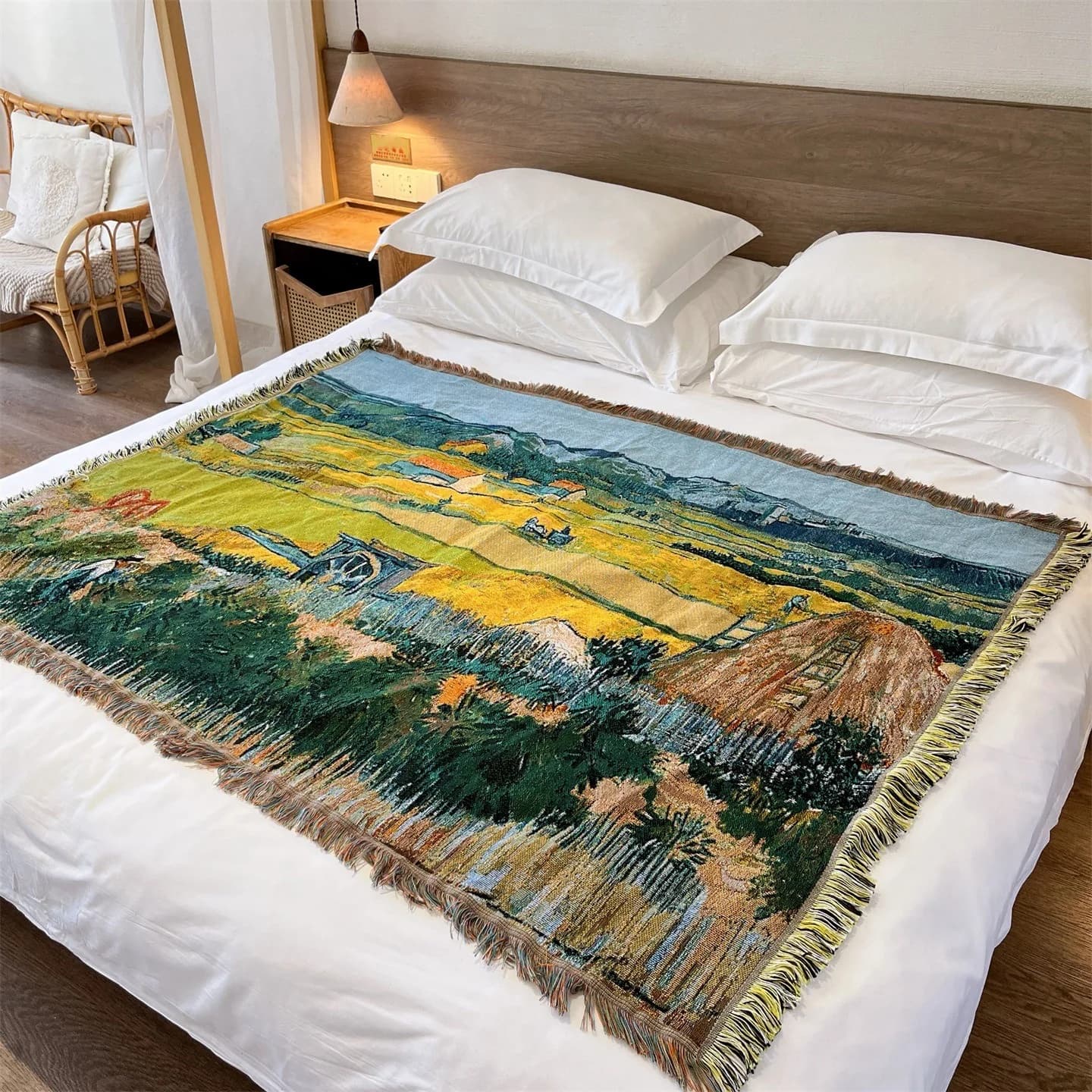 Geweven Plaid in Van Gogh-stijl voor Sofa Bed Wanddecoratie 130x160cm