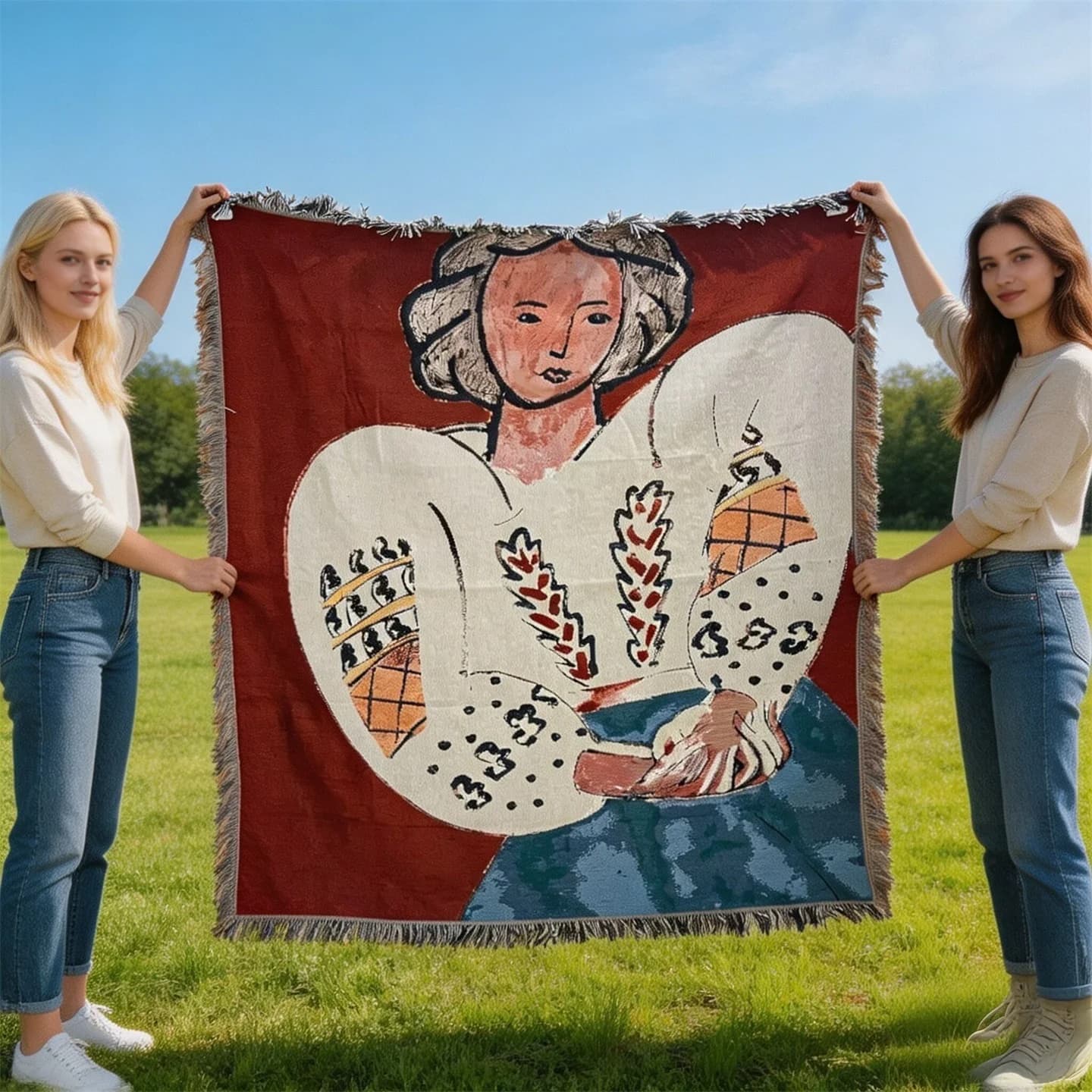 Geweven Tapisserie Dekentje in Matisse-stijl voor Wanddecoratie