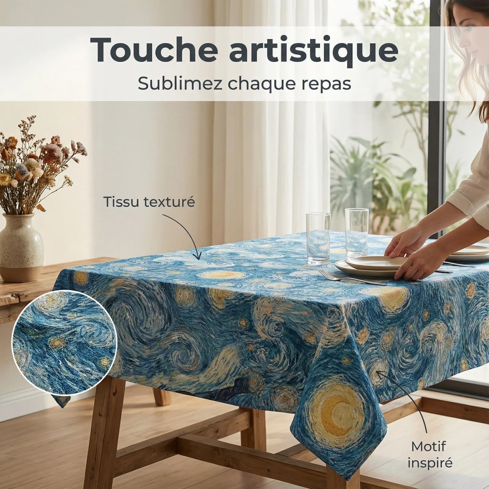 Sterrennacht Jacquard Tafelloper en Tafelkleed Decoratie