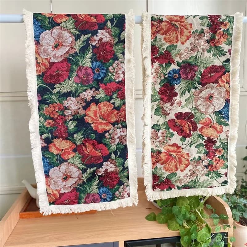 Katoen Linnen Mix Tafelloper Bloemenpatroon Huisdecoratie