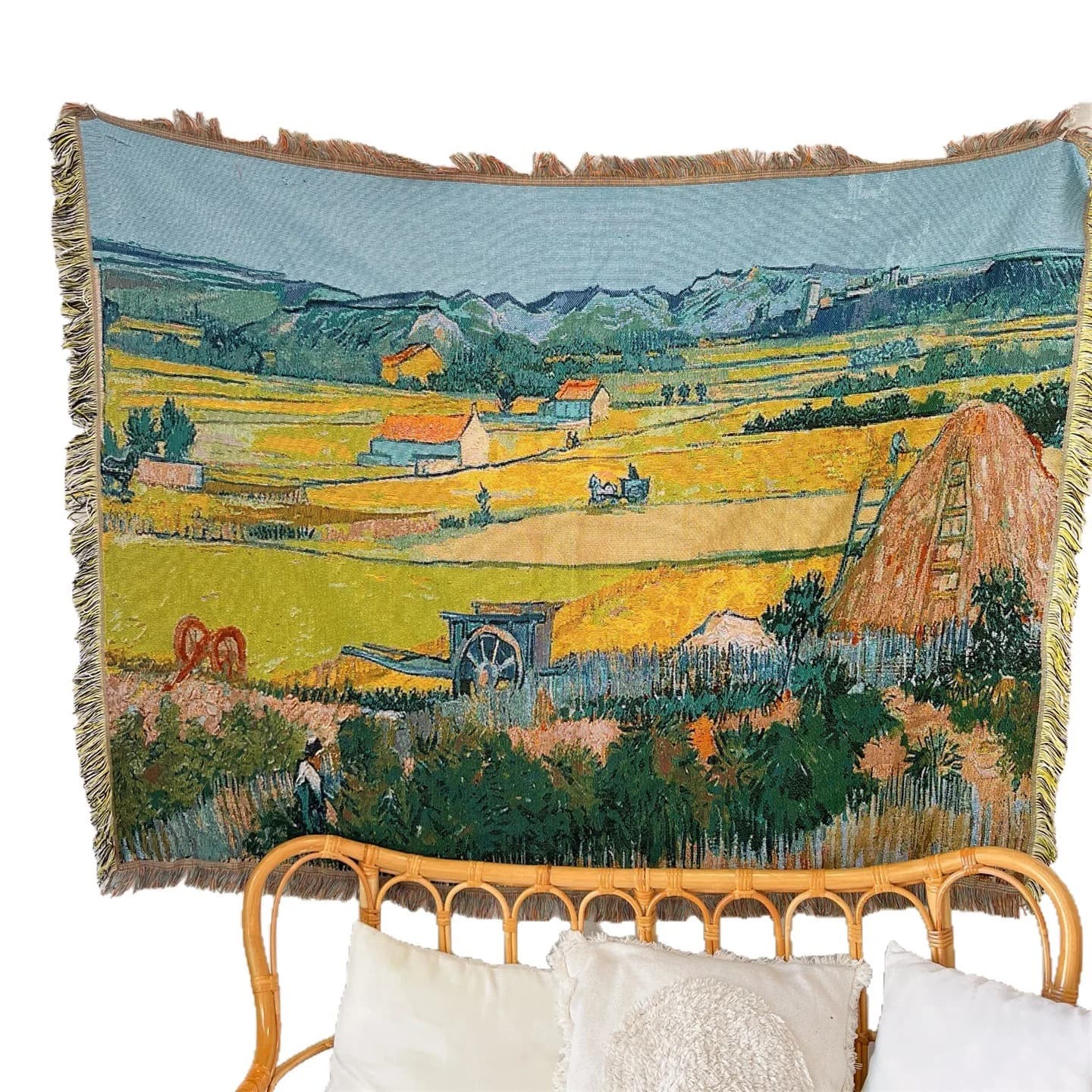 Van Gogh Kunstprint Gebreide Plaid voor Bankdecoratie