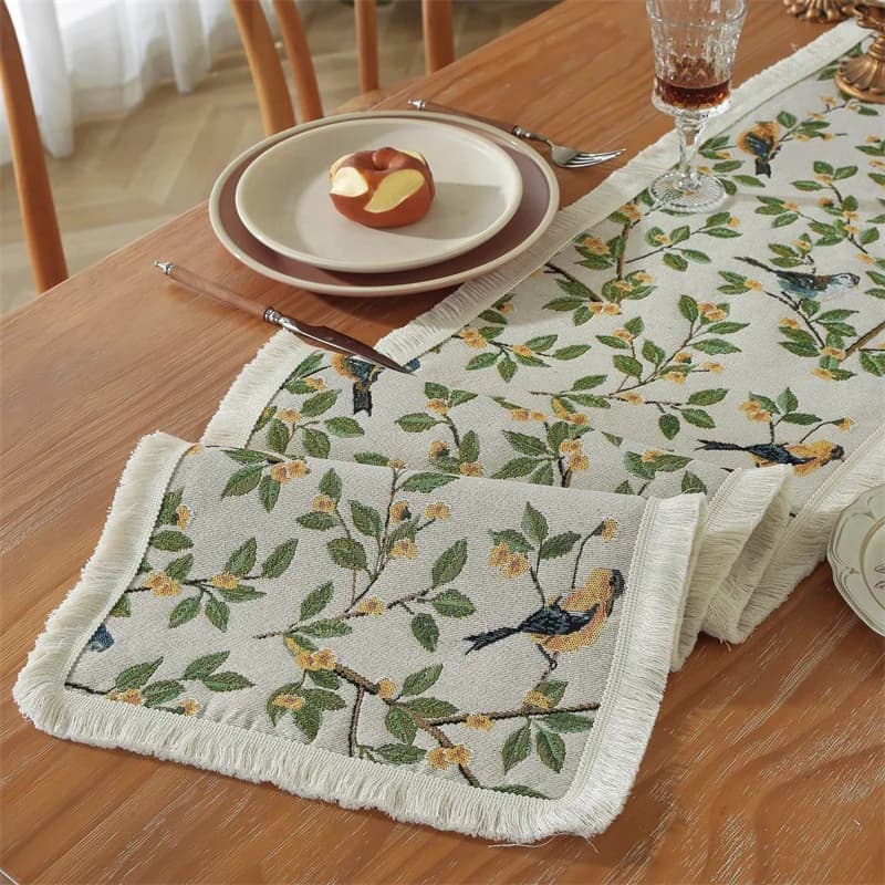 Bloemen Tafelloper Katoen-Linnen Mix Decor voor Eettafel Bureau