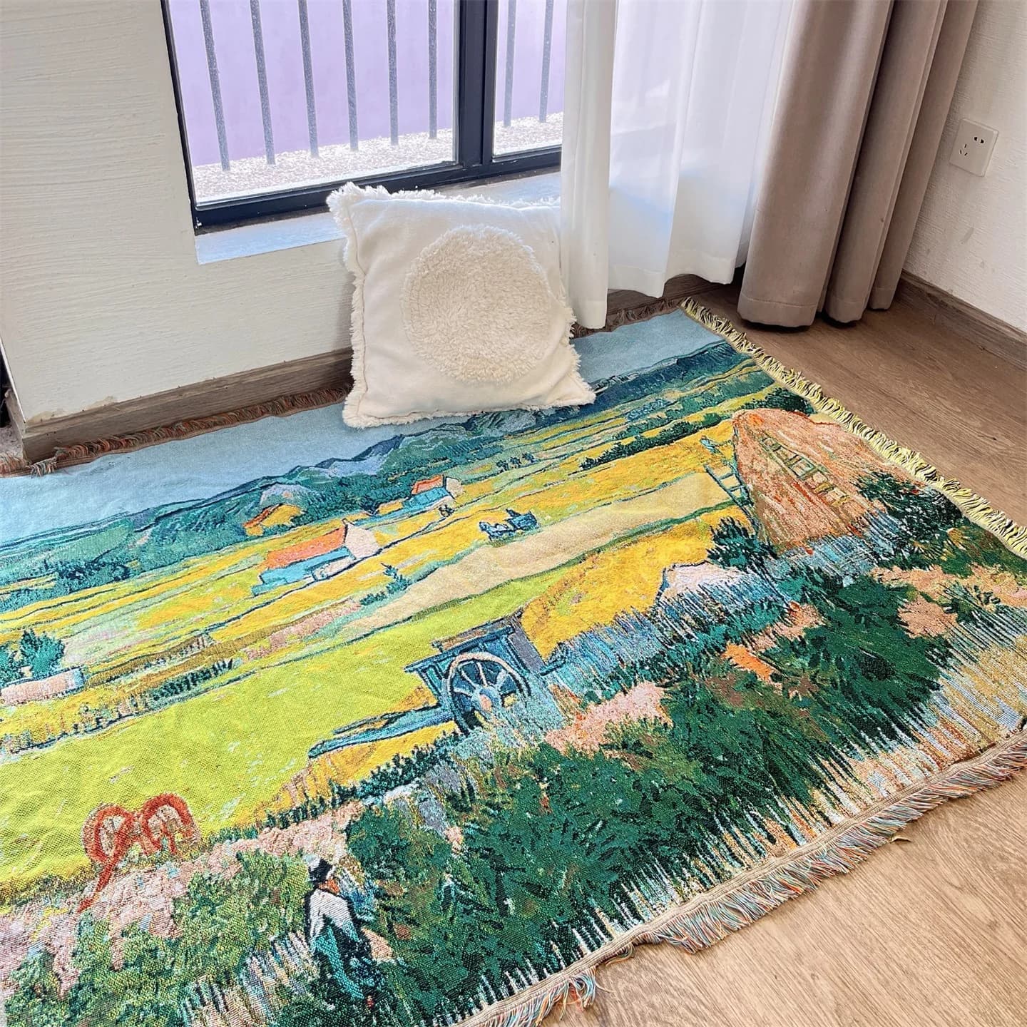 Geweven Plaid in Van Gogh-stijl voor Sofa Bed Wanddecoratie 130x160cm