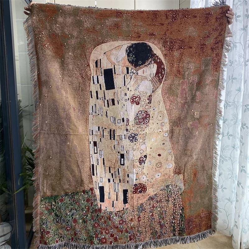 Vintage Olieverfstijl Wandtapijt/Woondekentje voor Bank