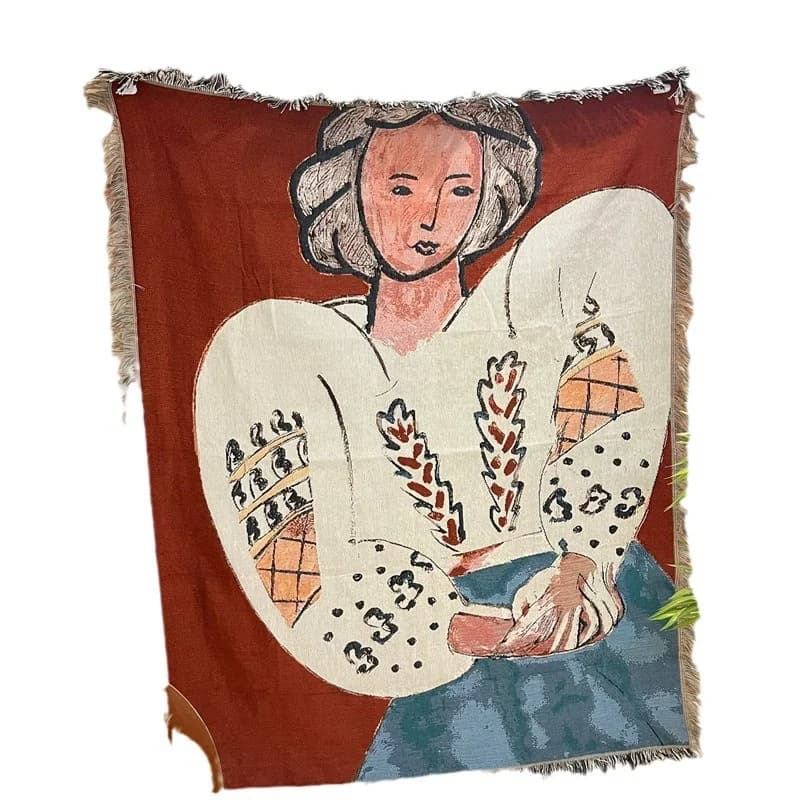 Matisse-stijl wandtapijt katoenmix