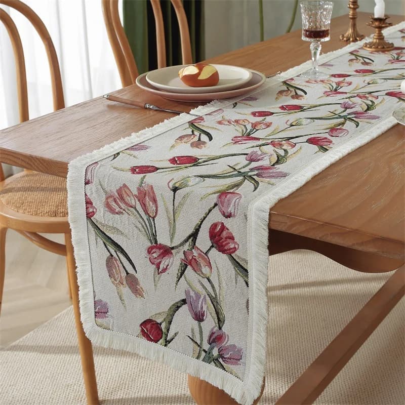 Bloemen Tafelloper voor Eettafel, Bed en Sideboard Decoratie