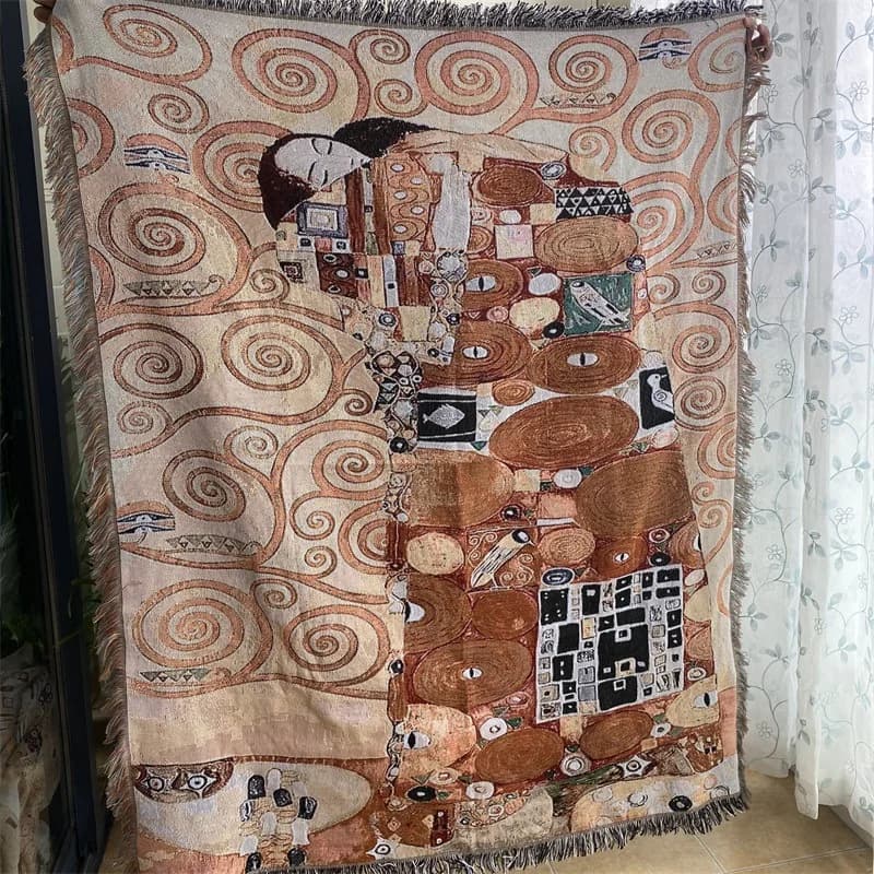 Vintage Olieverfstijl Wandtapijt/Woondekentje voor Bank