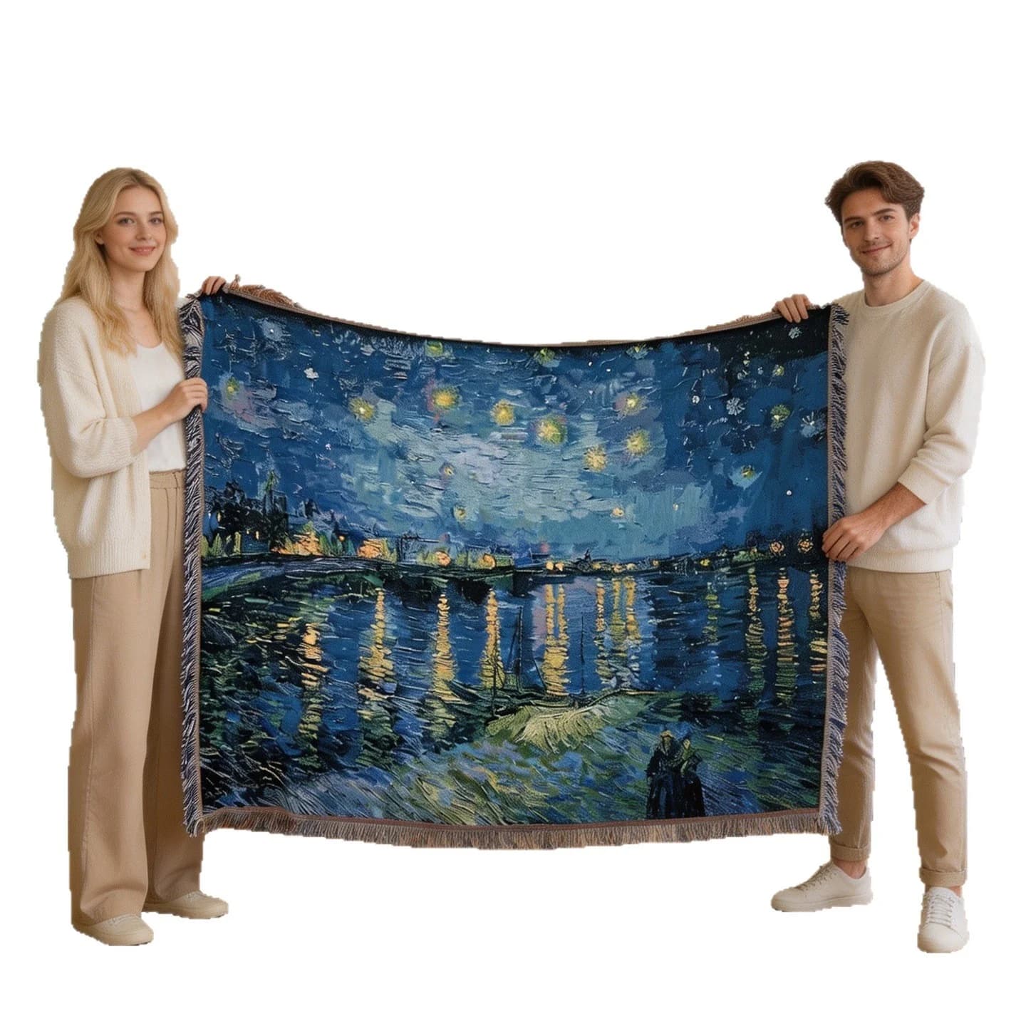 Van Gogh-stijl kunsttapijt deken voor bankdecoratie