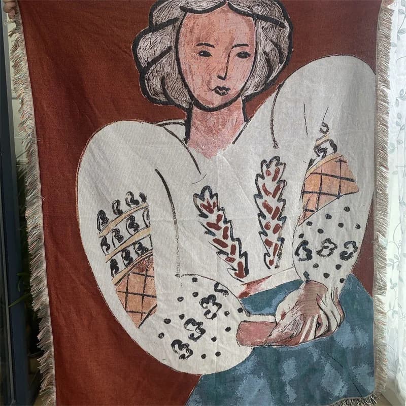 Matisse-stijl kunsttapijt deken voor sofa en wanddecoratie